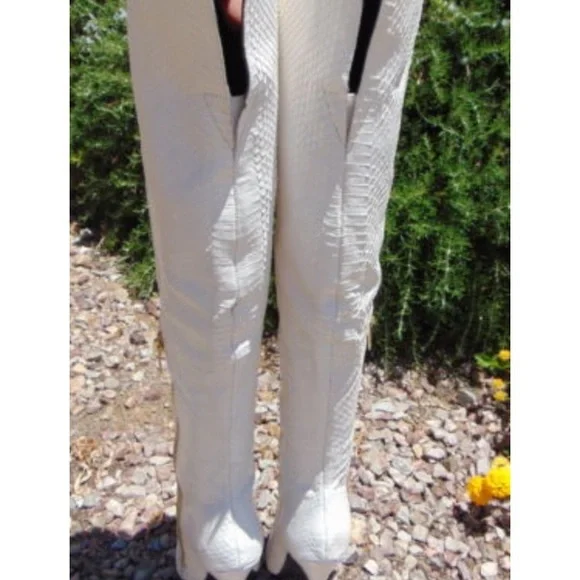 Black London Trash Lorelei Leather Over the Knee Boots - Picture 5 of 6